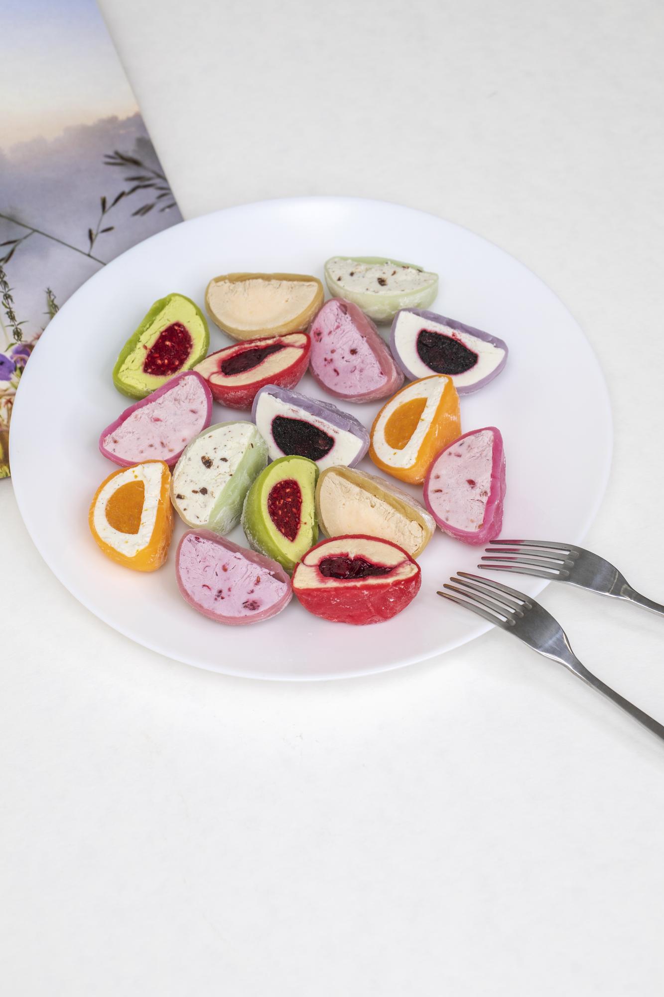 Close-up of plated modern dish with playful plating