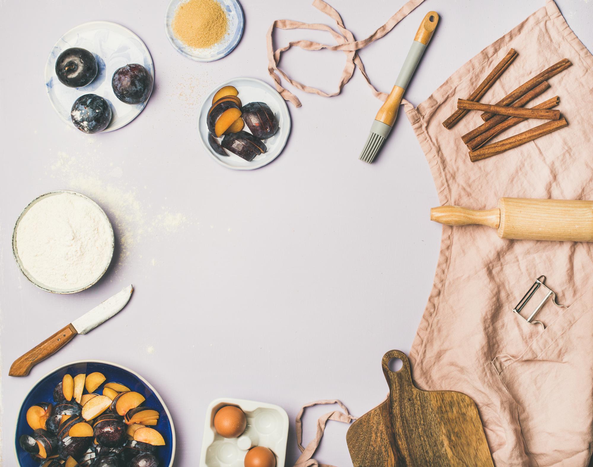 Workshop materials laid out: tools and ingredients